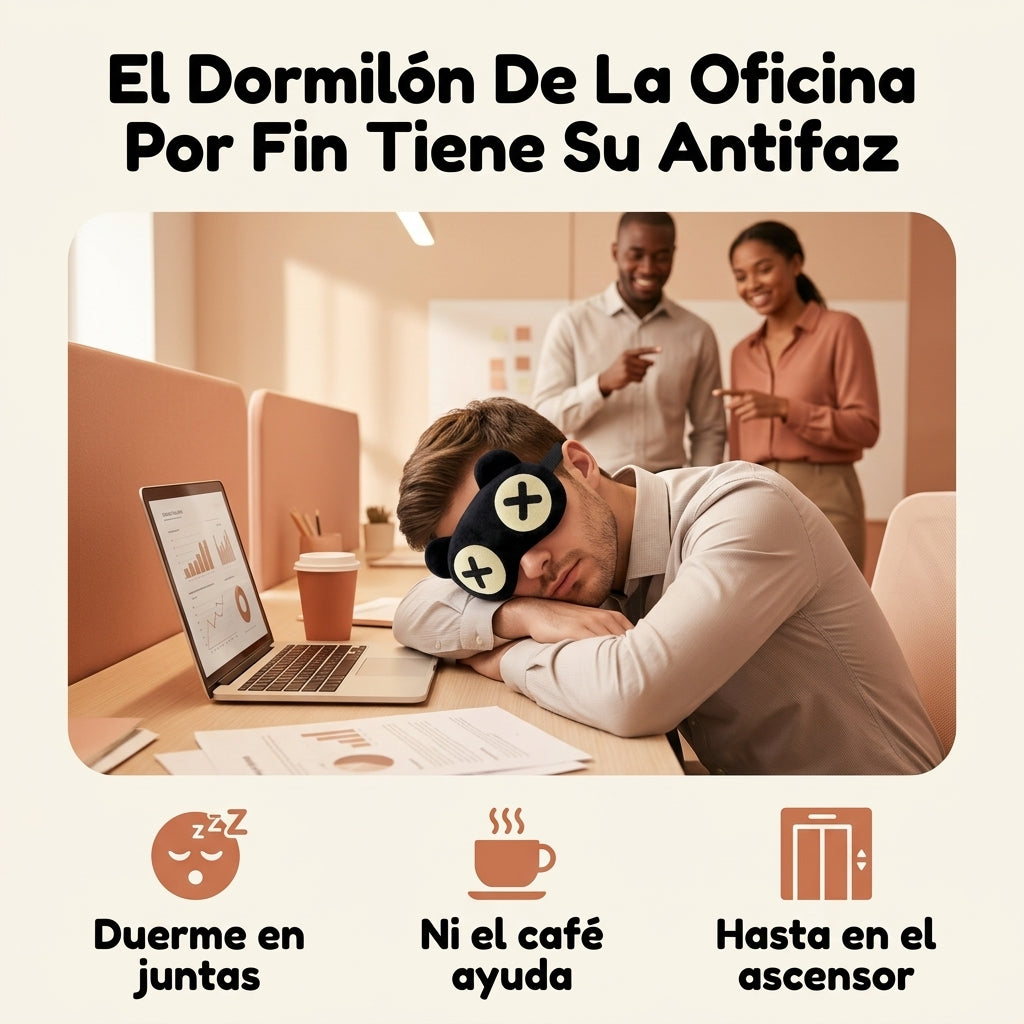 Antifaz de Dormir Divertido — Diseño Oso Dormilón